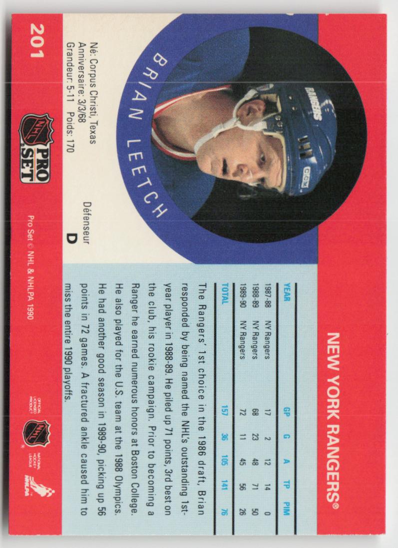 1990-91 Pro Set #201 Brian Leetch