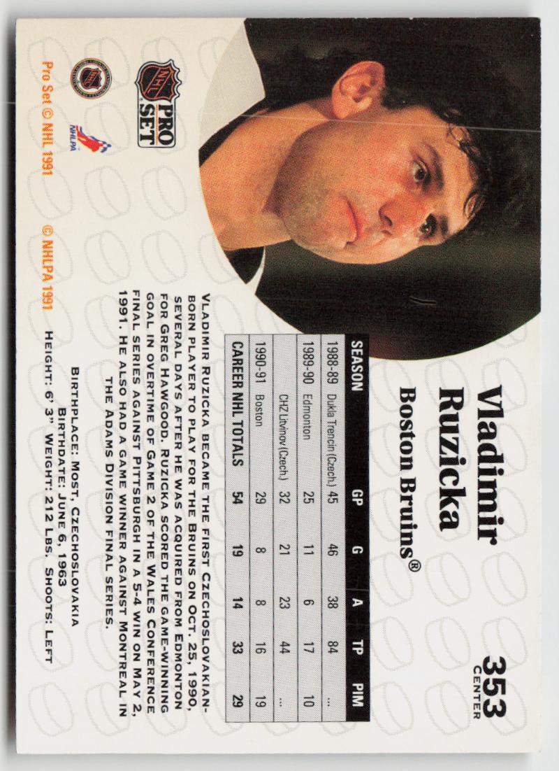 1991-92 Pro Set #353 Vladimir Ruzicka