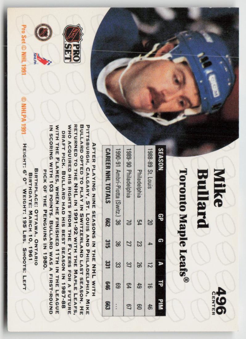 1991-92 Pro Set #496 Mike Bullard