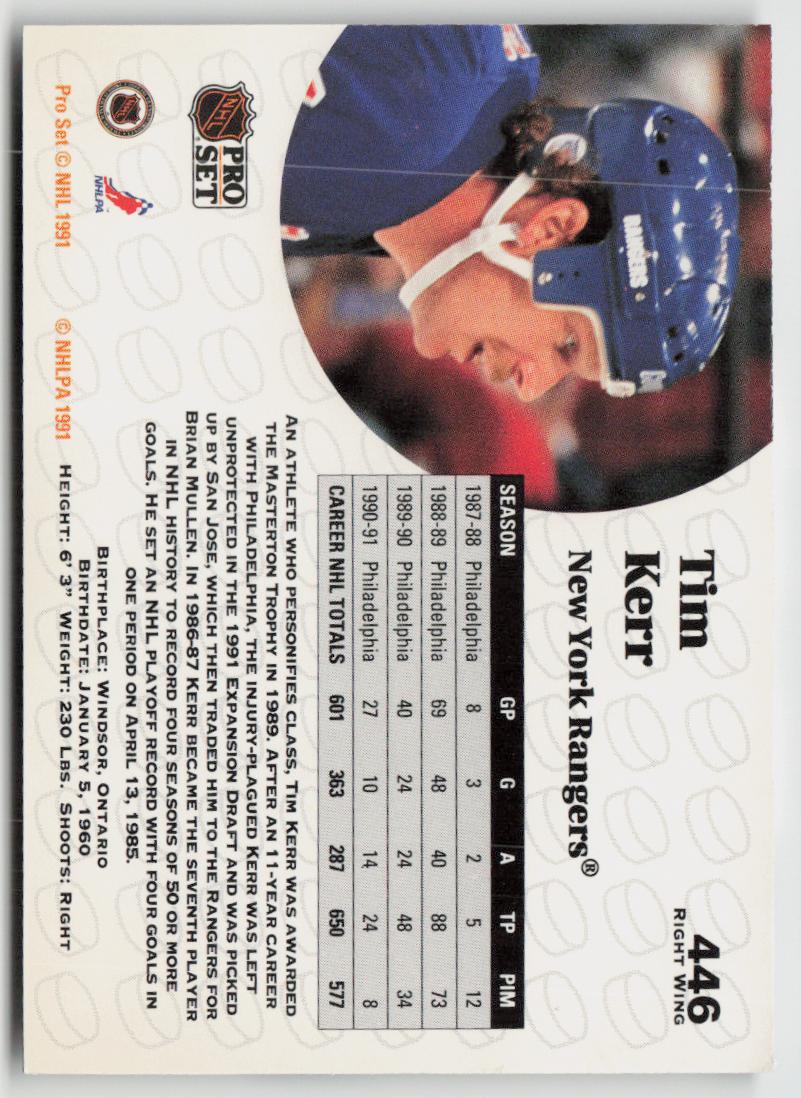 1991-92 Pro Set #446 Tim Kerr