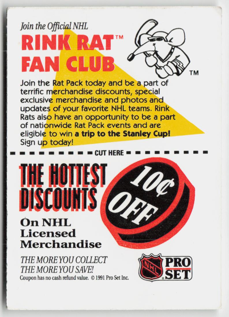 1991-92 Pro Set Rink Rat Fan Club Series 1 (Win Stanley Cup Tickets)
