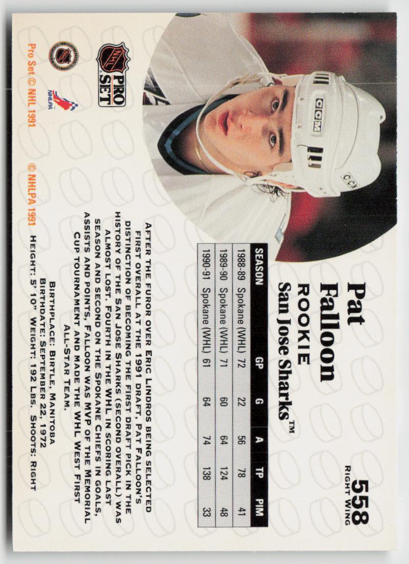 1991-92 Pro Set #558 Pat Falloon