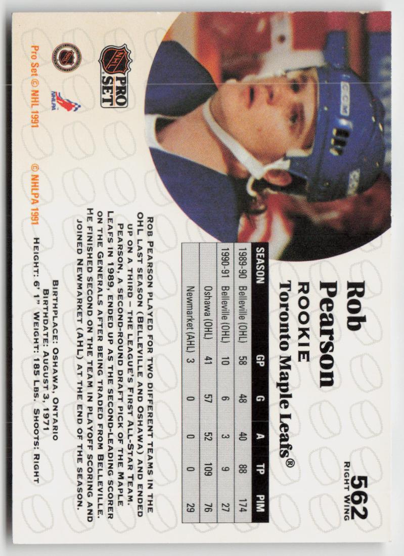 1991-92 Pro Set #562 Rob Pearson