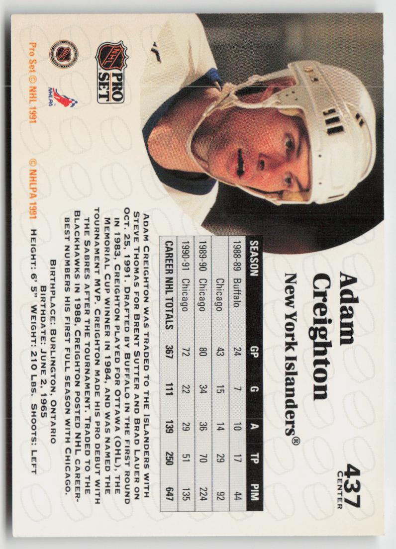 1991-92 Pro Set #437 Adam Creighton