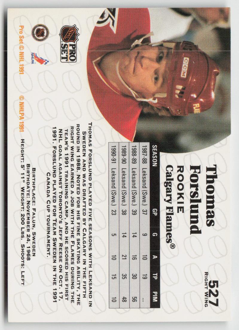1991-92 Pro Set #527 Tomas Forslund
