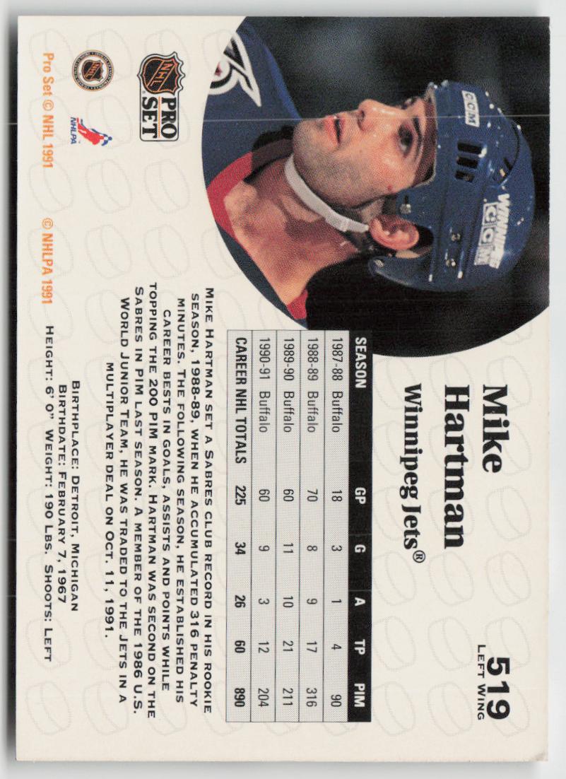 1991-92 Pro Set #519 Mike Hartman
