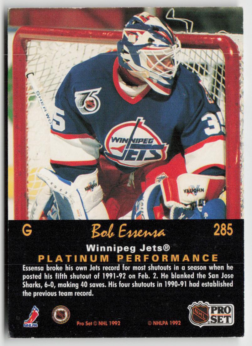 1991-92 Pro Set Platinum #285 Bob Essensa