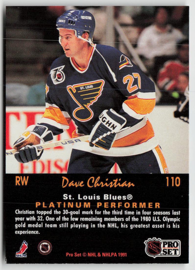 1991-92 Pro Set Platinum #110 Dave Christian