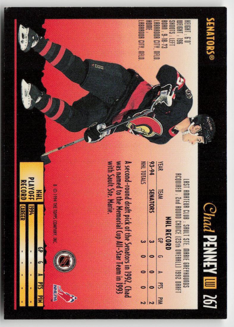 1994-95 Topps Premier #267 Chad Penney