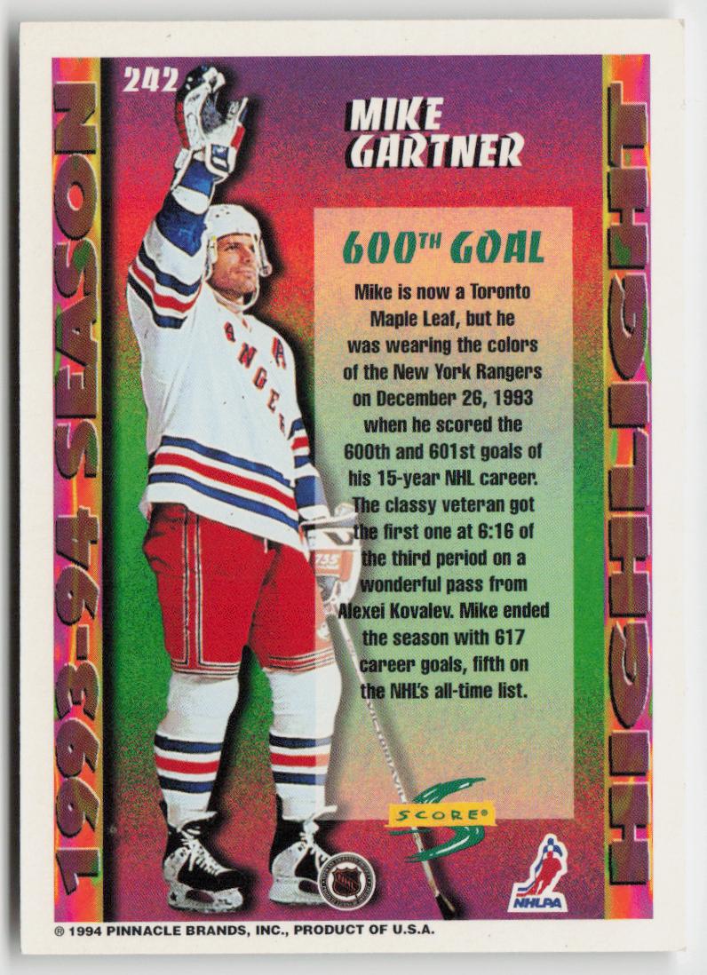 1994-95 Score #242 Mike Gartner