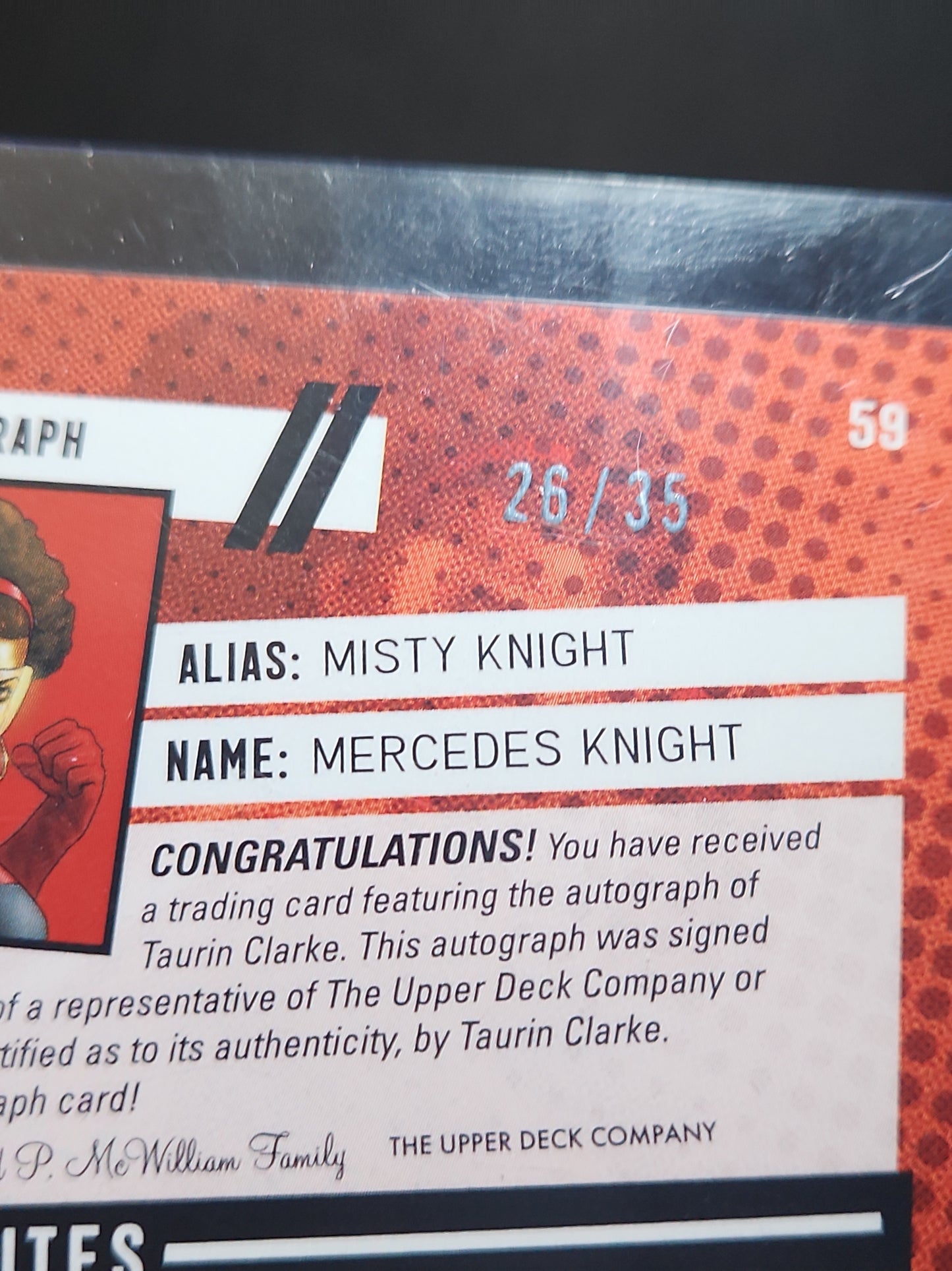 59 Misty Knight - Taurin Clarke Impel Artist Autographs 26/35