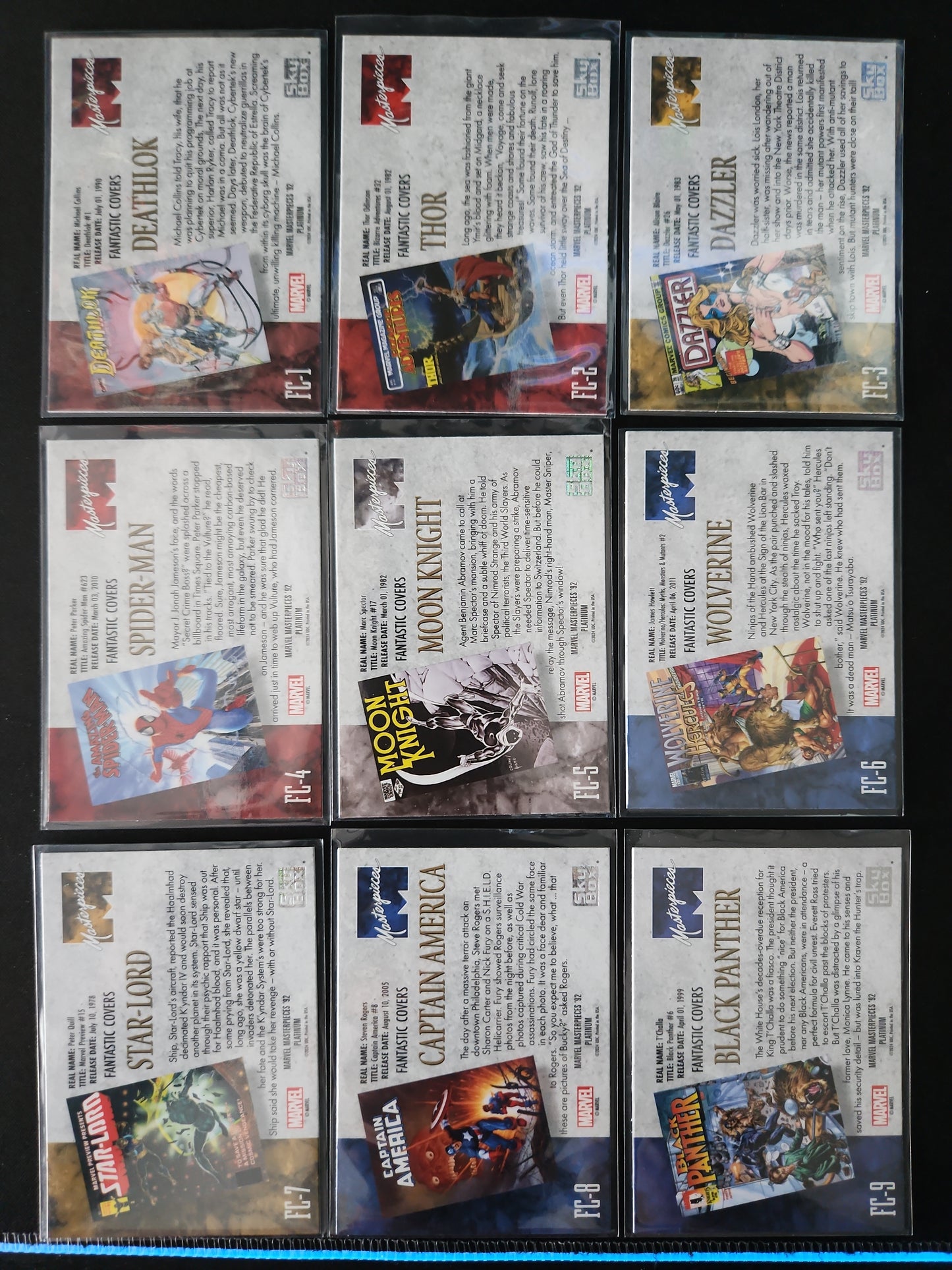 Masterpieces 92 Platinum: Complete Fantastic Covers Set (FC-1 to FC-10) 10 cards