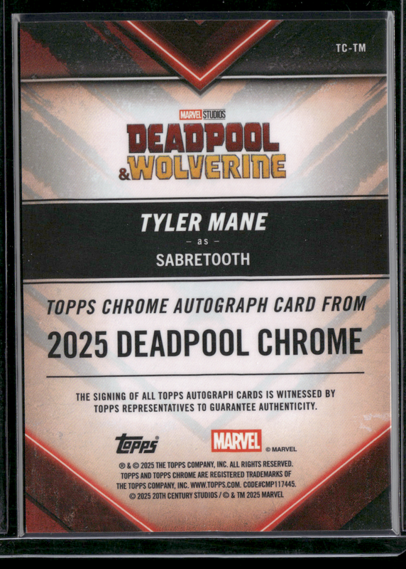 TC-TM Tyler Mane (Sabretooth) - Chrome Autographs Refractor