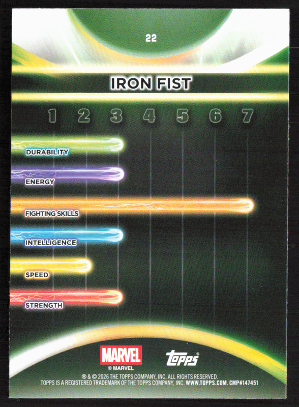 2026 Topps Neon Marvel - 22 Iron Fist