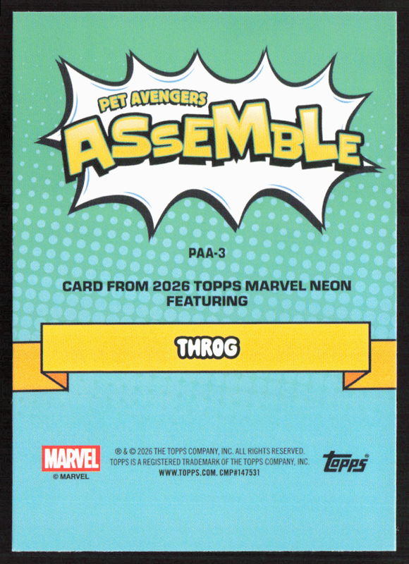 2026 Topps Neon Marvel - PAA-3 Throg Pet Avengers Assemble