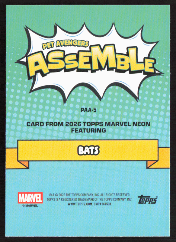 2026 Topps Neon Marvel - PAA-5 Bats Pet Avengers Assemble