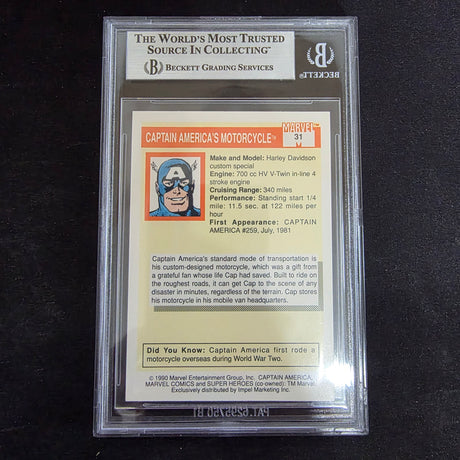 1990 Marvel Universe I Impel - 31 Captain America BGS 8 NM-MT
