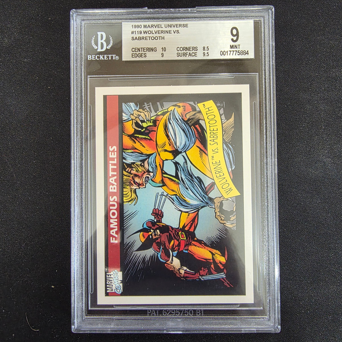 1990 Marvel Universe I Impel - 119 Wolverine vs. Sabretooth BGS 9 MINT