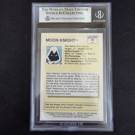 1990 Marvel Universe I Impel - 26 Moon Knight BGS 9 MINT