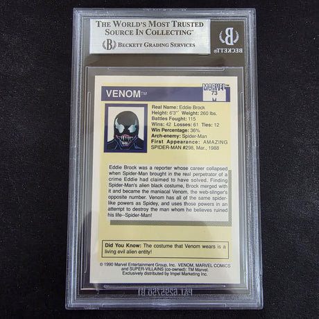 1990 Marvel Universe Impel - 73 Venom BGS 8.5 NM-MT+
