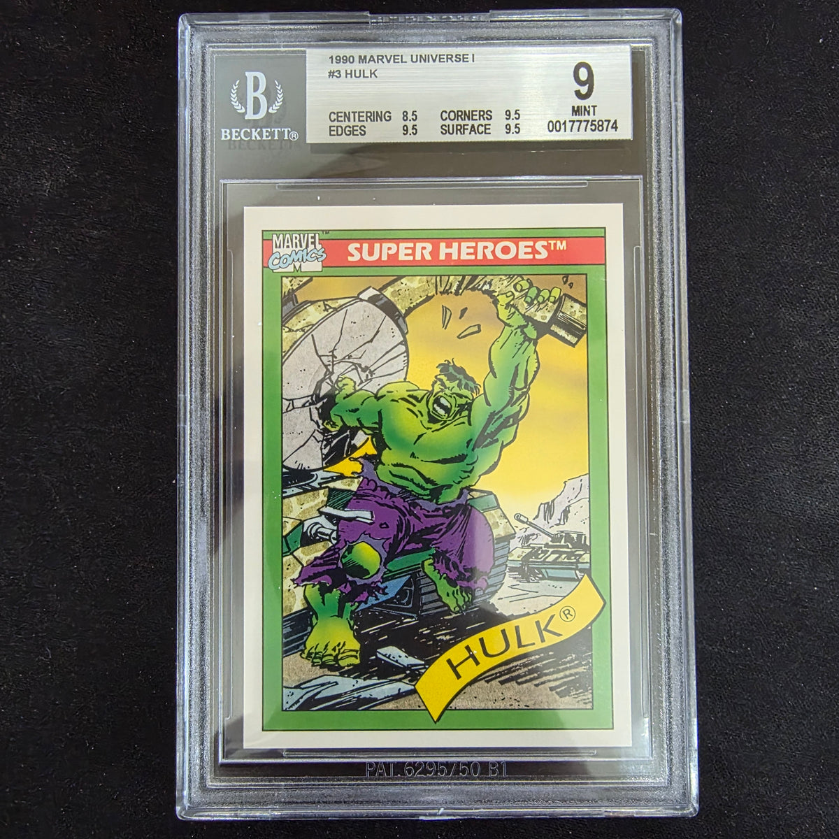 1990 Marvel Universe I Impel - 3 Hulk BGS 9 MINT
