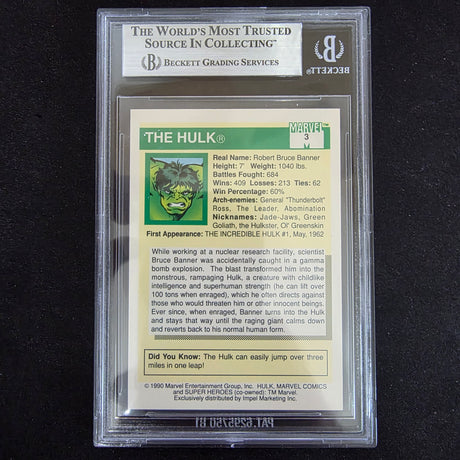 1990 Marvel Universe I Impel - 3 Hulk BGS 9 MINT