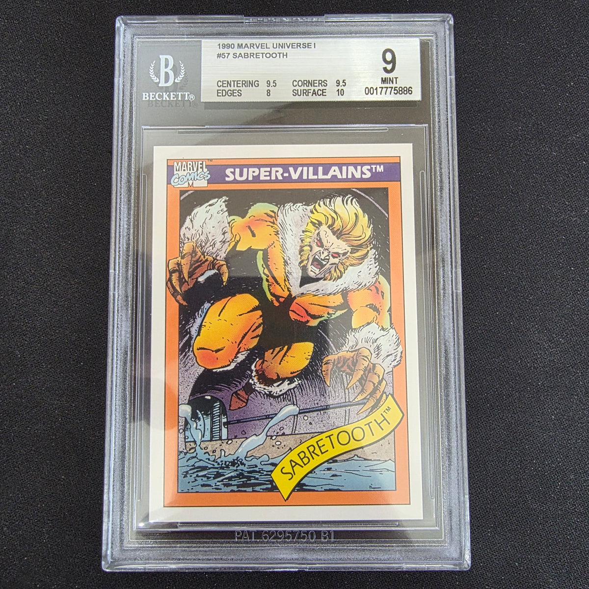 1990 Marvel Universe Impel - 57 Sabretooth BGS 9 Mint