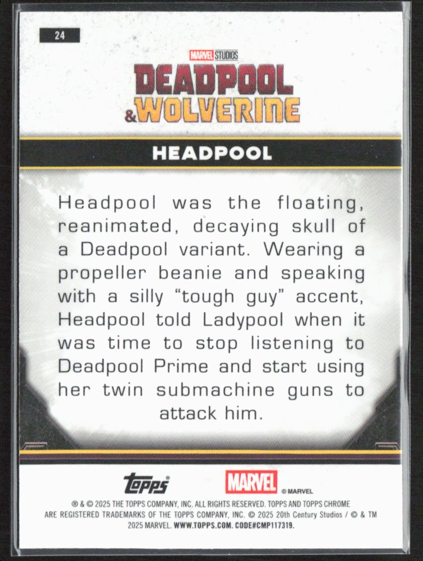 2025 Topps Chrome Marvel Deadpool #24 Headpool Yellow Wave Refractor #/10