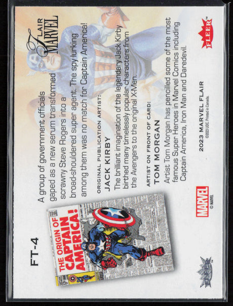 2023 Flair Marvel #FT-4 Captain America Flairium Level 1