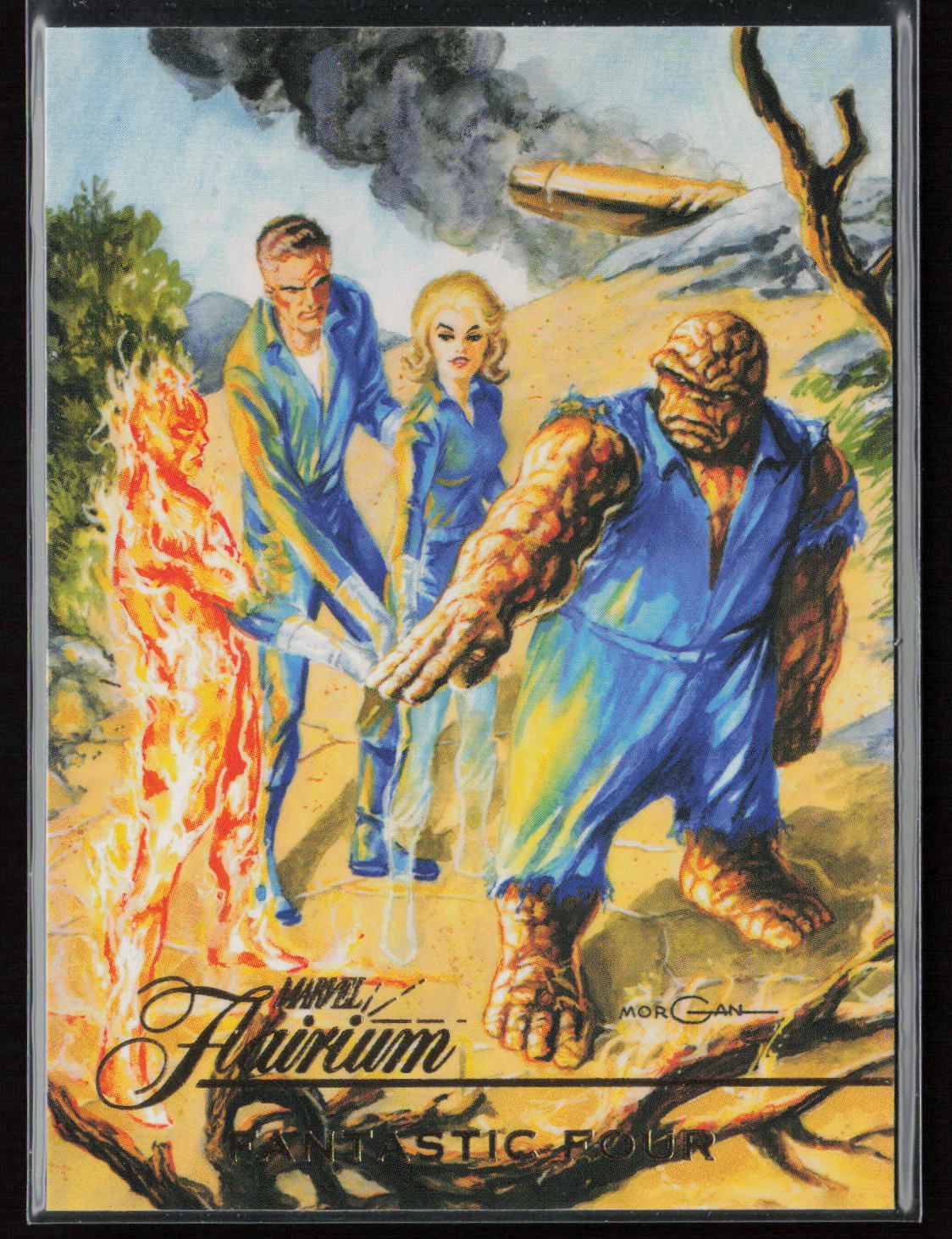 2023 Flair Marvel #FT-9 Fantastic Four Flairium Level 1