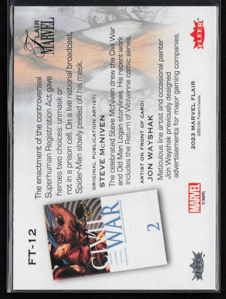 2023 Flair Marvel #FT-12 Spider-Man Flairium Level 2