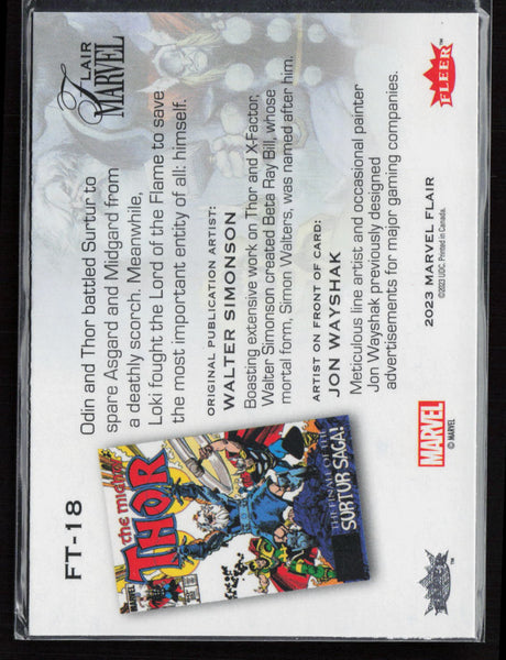 2023 Flair Marvel #FT-18 Thor Flairium Level 2