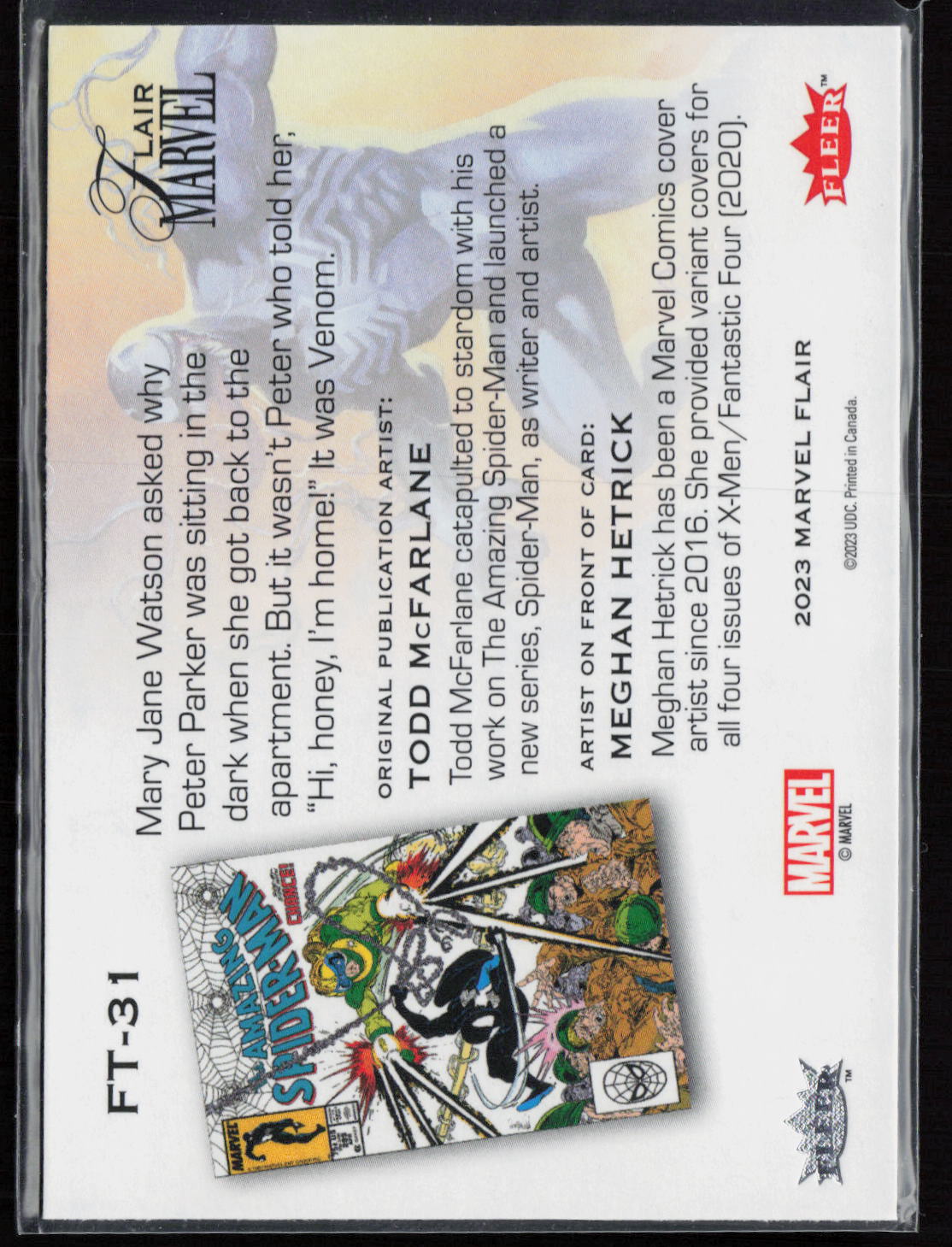 2023 Flair Marvel #FT-31 Venom Flairium Level 4