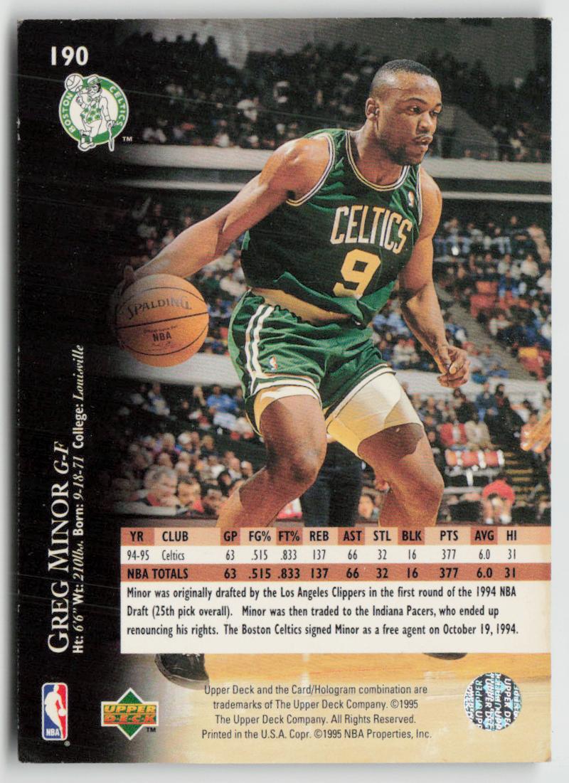 1995-96 Upper Deck #190 Greg Minor