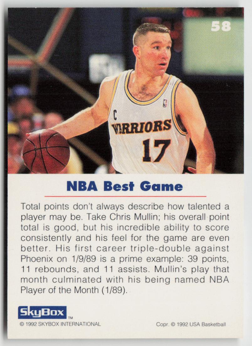 1992 SkyBox USA #58 Chris Mullin