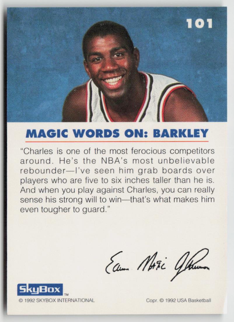 1992 SkyBox USA #101 Magic on Barkley