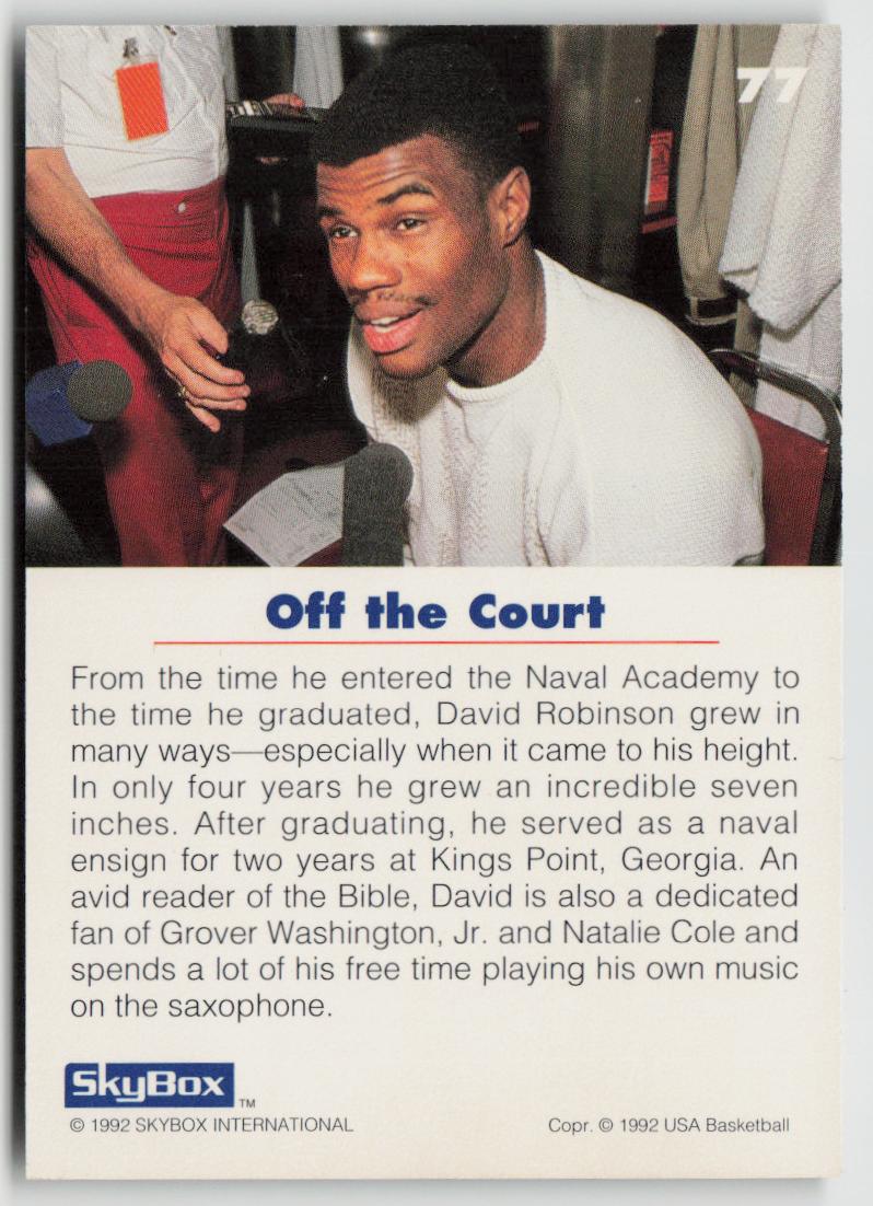 1992 SkyBox USA #77 David Robinson