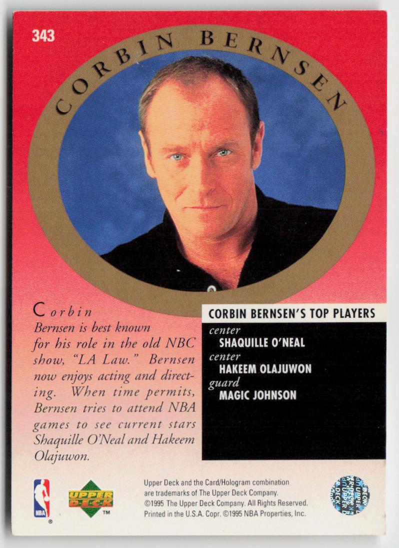 1995-96 Upper Deck #343 Hakeem Olajuwon / Corbin Bernsen MA
