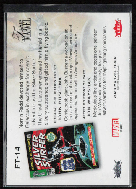 2023 Flair Marvel #FT-14 Silver Surfer Flairium Level 2