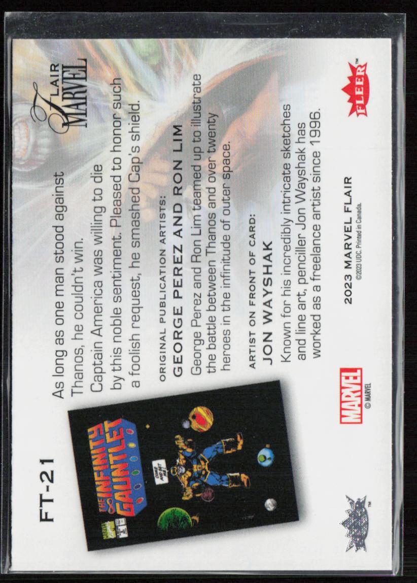 2023 Flair Marvel #FT-21 Captain America Flairium Level 3