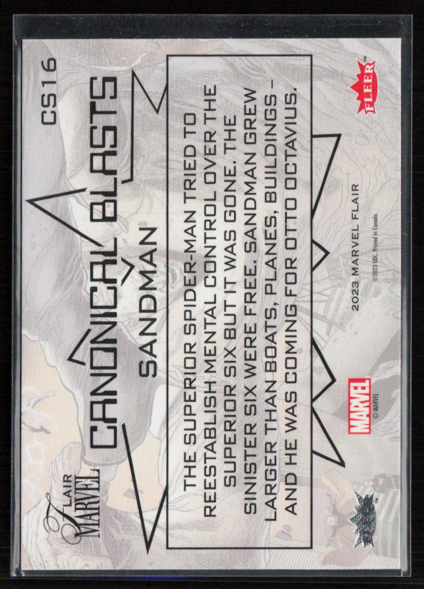 2023 Flair Marvel #CS16 Sandman Canonical Blasts