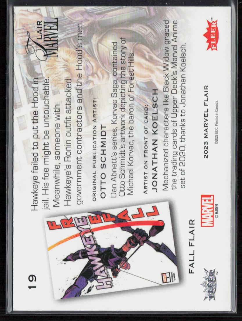 2023 Flair Marvel #19 Hawkeye Fall 109/299