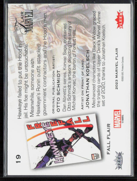 2023 Flair Marvel #19 Hawkeye Fall 109/299