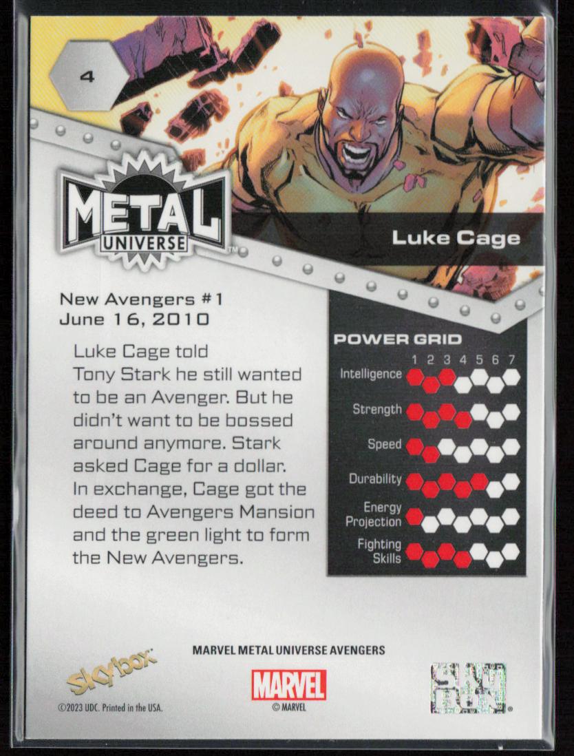 2024 SkyBox Metal Universe Marvel Avengers #4 Luke Cage