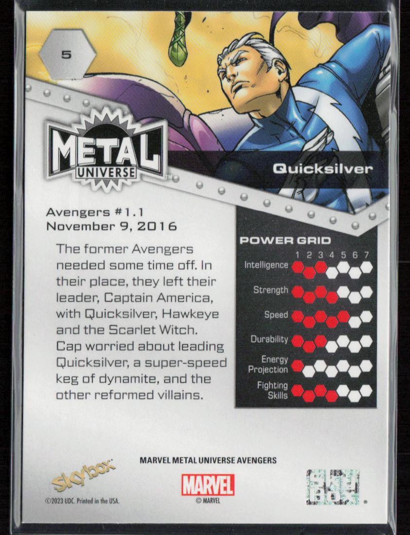 2024 SkyBox Metal Universe Marvel Avengers #5 Quicksilver