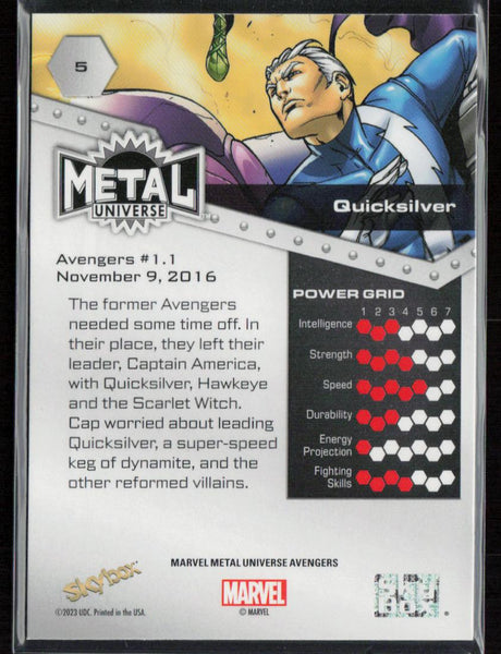 2024 SkyBox Metal Universe Marvel Avengers #5 Quicksilver