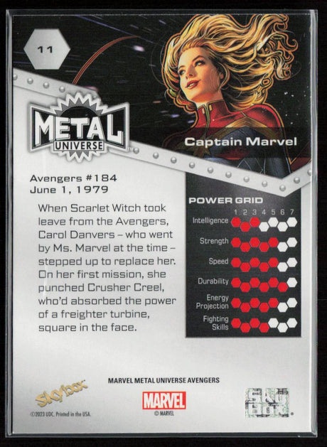 2024 SkyBox Metal Universe Marvel Avengers #11 Captain Marvel