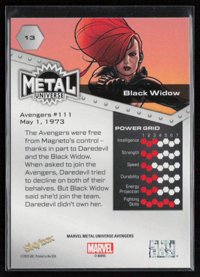 2024 SkyBox Metal Universe Marvel Avengers #13 Black Widow