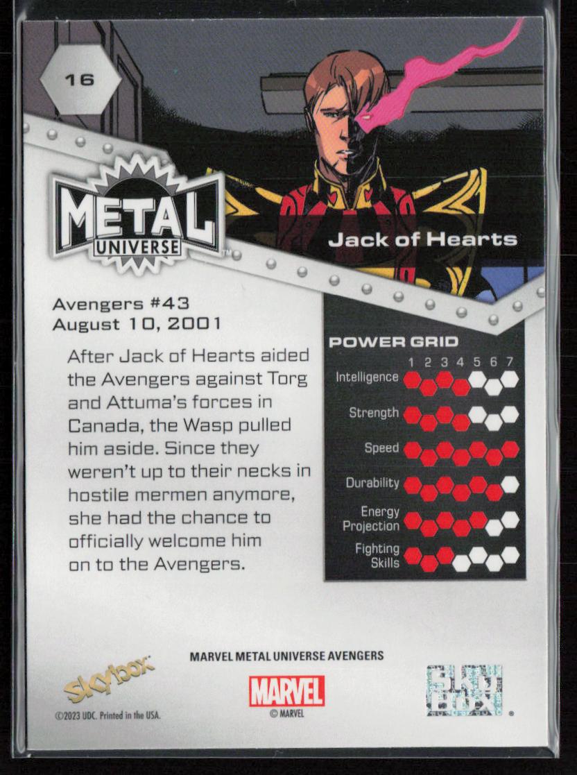 2024 SkyBox Metal Universe Marvel Avengers #16 Jack of Hearts