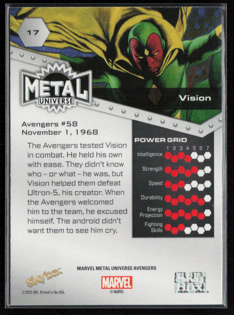 2024 SkyBox Metal Universe Marvel Avengers #17 Vision